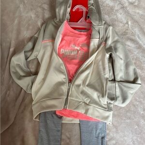 Puma Beige and Coral 3 Piece  Apparel Set